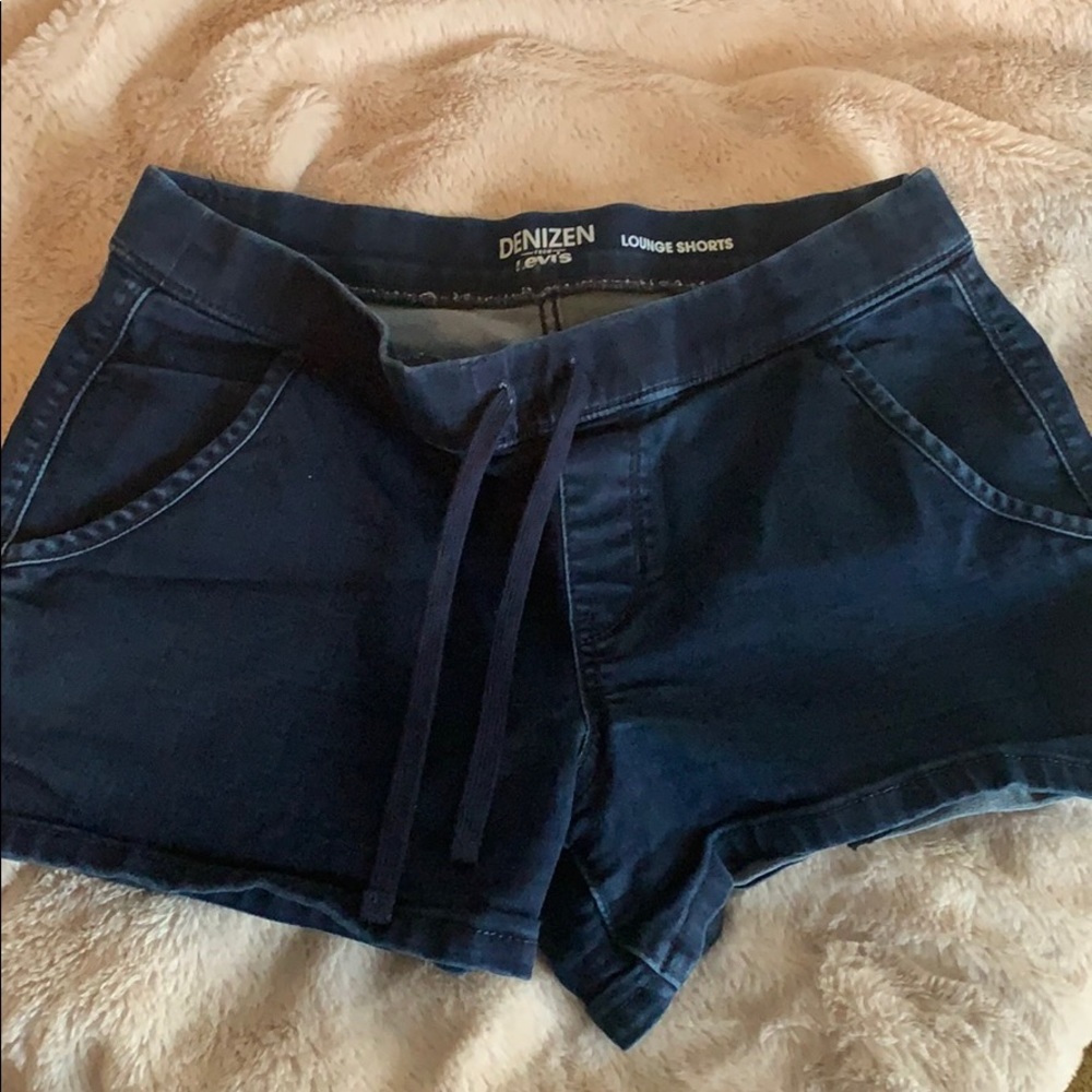 Levi's stretch dark denim shorts